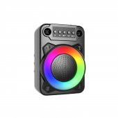 DVIP Q10 Taşınabilir Bluetooth 5.2 Hoparlör FM Radio, USB, TF SD, RGB Light Show Siyah - 1