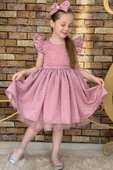 Kız Çocuk Parıldayan Pudra Elbise - 2