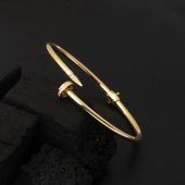 14 Ayar Taşlı Çivili Kelepçe Altın Bilezik thumbnail 3