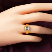 Hasır Model 22 Ayar Baget Altın Yüzük - 2