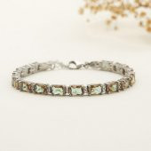 Gümüş Pazarım Zultanit Taşlı Baget Su Yolu Gümüş Bileklik - 1