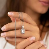 Gümüş Pazarım Dikdörtgen Taşlı Baget Taşlı Gümüş Set - 2