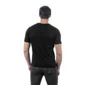 V Yaka Tişört, Siyah -113E250- T-shirt, Tshirt, Kısa Kollu - 2