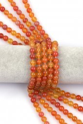 Açık Turuncu Akik Doğal Taş Dizi 8 mm Küre Kesim thumbnail 1