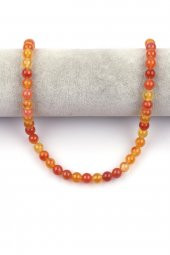 Açık Turuncu Akik Doğal Taş Dizi 8 mm Küre Kesim thumbnail 2