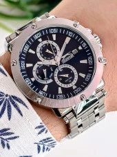 SL.09.2163.2.05 Çelik Kordon Fonksiyonları Aktif 5 Atm Su Geçirmez Erkek Kol Saati+Bileklik - 1