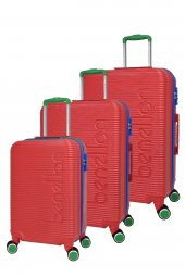 United Colors Of Benetton Lüx Abs 3lü Valiz Seti Kırmızı BNT500 thumbnail 1