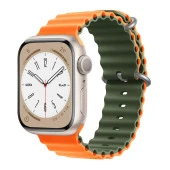 E2M APPLE WATCH 38-40-41MM KRD-28 OCEAN ÇİFT RENKLİ TURUNCU KORDON thumbnail 2