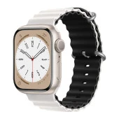 E2M APPLE WATCH 38-40-41MM KRD-28 OCEAN ÇİFT RENKLİ BEYAZ KORDON - 2