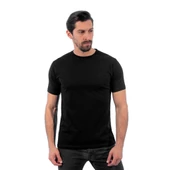 Sıfır Yaka Tişört, Siyah -112E450- Bisiklet Yaka Tshirt, T-shirt - 1