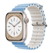 E2M APPLE WATCH 42-44-45-49MM KRD-28 OCEAN ÇİFT RENKLİ AÇIK MAVİ KORDON - 2