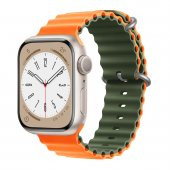 E2M APPLE WATCH 42-44-45-49MM KRD-28 OCEAN ÇİFT RENKLİ TURUNCU KORDON - 2