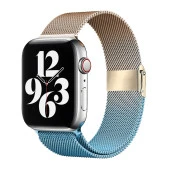 E2M APPLE WATCH 42-44-45-49MM KRD-31 METAL ÇİFT RENKLİ GOLD KORDON thumbnail 1