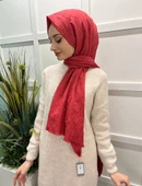 Loryan Scarf Viva Crush Pamuklu Şal 00380  NAR ÇİÇEĞİ thumbnail 1