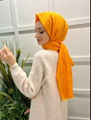 Loryan Scarf Viva Crush Pamuklu Şal 00380  SAFRAN - 3