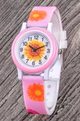 Çocuk Kol Saati Silikon Kordon Kız Çocuk Çiçek Figürlü Pembe Renk ST-304347 thumbnail 1