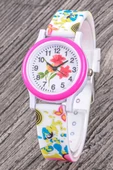 Kız Çocuk Hediye Silikon Kordonlu Pembe Fuşya Renk Analog Kol Saati ST-304346 - 1