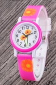 Çocuk Kol Saatleri Fuşya Renk Silikon Kordon Bileklik Analog Kız Çocuk Saati ST-304351 - 3