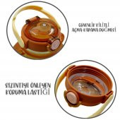 BottleBoss Pipetli Taşıma Askılı Sevimli Matara 1300 Ml Sticker HEDİYELİ Kahverengi - 3
