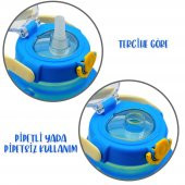 BottleBoss Pipetli Taşıma Askılı Sevimli Matara 1300 Ml Sticker HEDİYELİ Mavi - 4