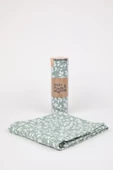 Babyhola Müslin Örtü 80x80cm Yaprak Desen Organik Hediyelik Emzirme Alt Açma Yenidoğan Puset Örtüsü - 4