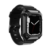 Apple Watch 44mm Zore KRD-88 Sert PC Kasa Koruyuculu Silikon Kordon - 2