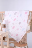 Babyhola Müslin Örtü 80x80cm Bulut Desen Organik Hediyelik Emzirme Alt Açma Yenidoğan Puset Örtüsü - 11