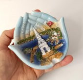 Küllük Kül Tablası Seramik El Görünümlü Türk Bayraklı Ev Ofis Dekor - 1