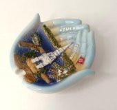 Küllük Kül Tablası Seramik El Görünümlü Türk Bayraklı Ev Ofis Dekor - 2