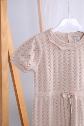 Saç Bantlı Bebe Yaka Triko Kız Bebek Elbise 5509 - 3