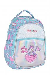 Elatae Çok Gözlü Su Geçirmez Nano Kumaş Kız Çocuk Unicorn Desenli İlkokul Çantası L5094 thumbnail 2