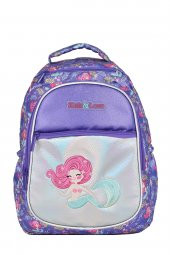 Elatae Çok Gözlü Su Geçirmez Nano Kumaş Kız Çocuk Deniz Kızı Desenli İlkokul Çantası L5097 thumbnail 1