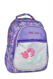 Elatae Çok Gözlü Su Geçirmez Nano Kumaş Kız Çocuk Deniz Kızı Desenli İlkokul Çantası L5097 thumbnail 2