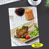 Kırmızı Et Sunum Tabağı 240 Parça Puzzle Yapboz-8053013 - 1