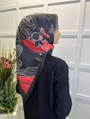 Eflatun Scarf Dijital Baskı Tomurcuk Desen Rayon Eşarp 00749  KIRMIZI - 2