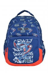 Elatae Çok Gözlü Su Geçirmez Nano Kumaş Köpek Balığı Desenli İlkokul Çantası L5124 thumbnail 1