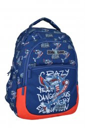 Elatae Çok Gözlü Su Geçirmez Nano Kumaş Köpek Balığı Desenli İlkokul Çantası L5124 thumbnail 2