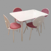 Masa-Sandalye 17775 Papel Takm model Kayın kaplama sandalye Açılır Parlak beyaz - 2