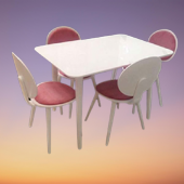 Masa-Sandalye 17775 Papel Takm model Kayın kaplama sandalye Açılır Parlak beyaz - 4