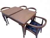 Masa-Sandalye 19634 Klasik Kayın Aslan Ayak Açıl Kolçak Kapiton suni deri Döşem thumbnail 5