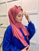 Siyane Scarf Medine İpeği Şal 00737  GÜL KURUSU thumbnail 3