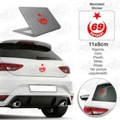 Bayburt Plaka 69 Ay Yıldız Kırmızı Sticker, Araba, Araç, Etiket, Aksesuar, Tuning, Modifiye, Arma - 1
