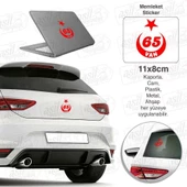Van Plaka 65 Ay Yıldız Kırmızı Sticker, Araba, Araç, Etiket, Aksesuar, Tuning, Modifiye, Arma - 1