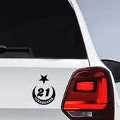 Ay Yıldız Diyarbakır Plakası 21 Sticker, Oto, Araba, Araç, Etiket, Aksesuar - 1