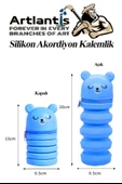Silikon Akordiyon Kalemlik 1 Adet Körüklü Kalem Kutusu Eğlenceli Sevimli Hayvan Figürlü Hediyelik Kalemlik - 4
