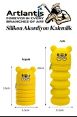 Silikon Akordiyon Kalemlik 1 Adet Körüklü Kalem Kutusu Eğlenceli Sevimli Hayvan Figürlü Hediyelik Kalemlik - 6