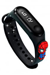 Örümcek Adam Spiderman Figürlü Dijital Led Çocuk Saati Dokunmatik Ekranlı Su Geçirmez (SİYAH) (AKILLI DEĞİL) - 1