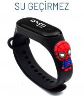 Örümcek Adam Spiderman Figürlü Dijital Led Çocuk Saati Dokunmatik Ekranlı Su Geçirmez (SİYAH) (AKILLI DEĞİL) - 2
