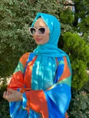 Siyane Scarf Kendinden Kırışık Kumaş Tek Renk Jazz Şal 00516  OKYANUS thumbnail 2