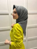 Loryan Scarf Kare Bambu Kraş Viva Eşarp 00832  ANTRASİT - 2